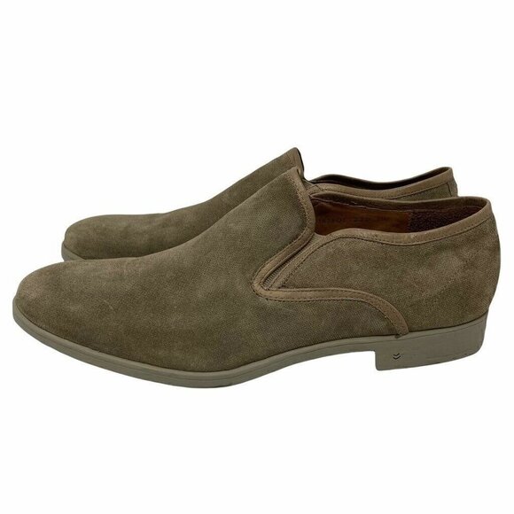 John Varvatos Mens Dylan Side Gore Loafers Shoes Khaki Tan Leather Slip On 13 M main image 8